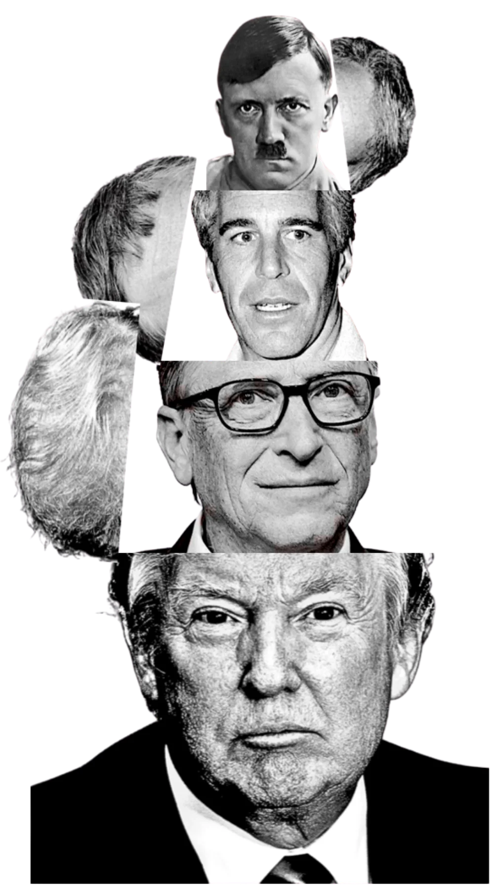 Trump, Gates, Epstein, and Hitler artwork
